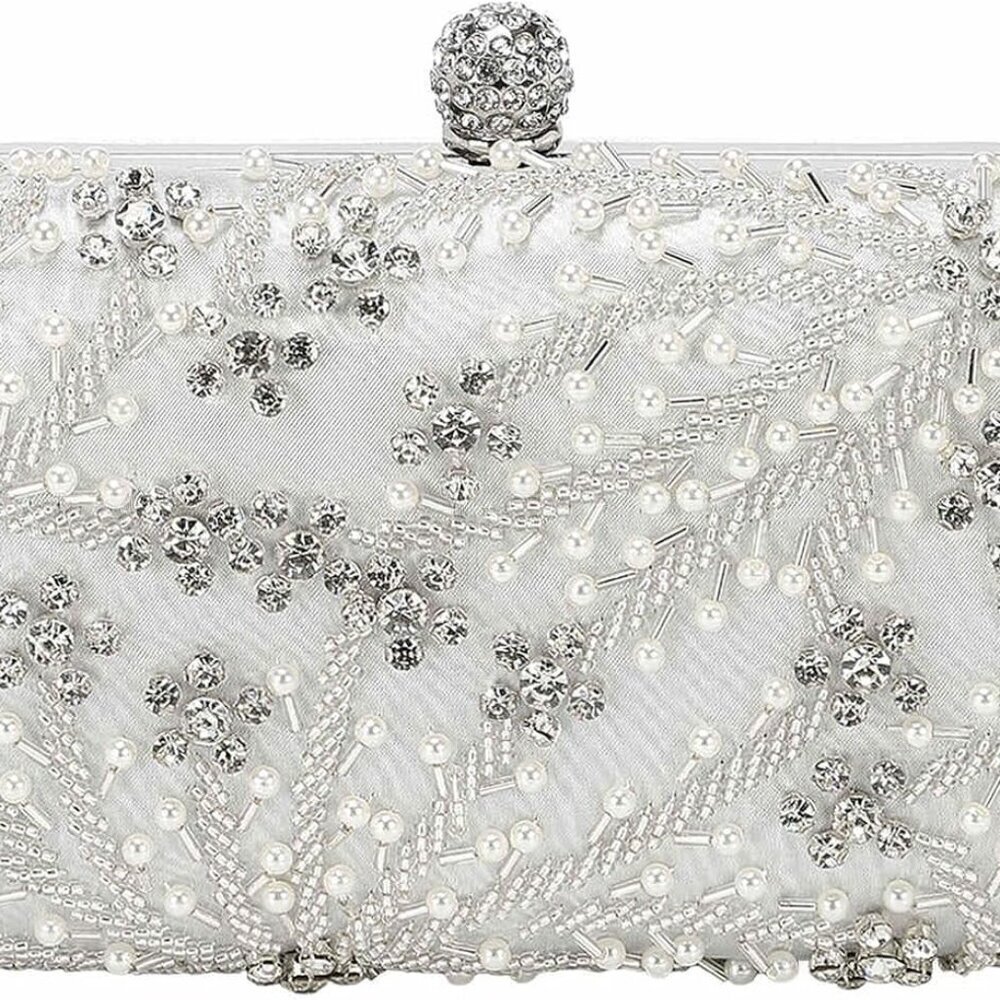 Evening Clutch Bag Rhinestone Polyester Silver Versatile Formal Party